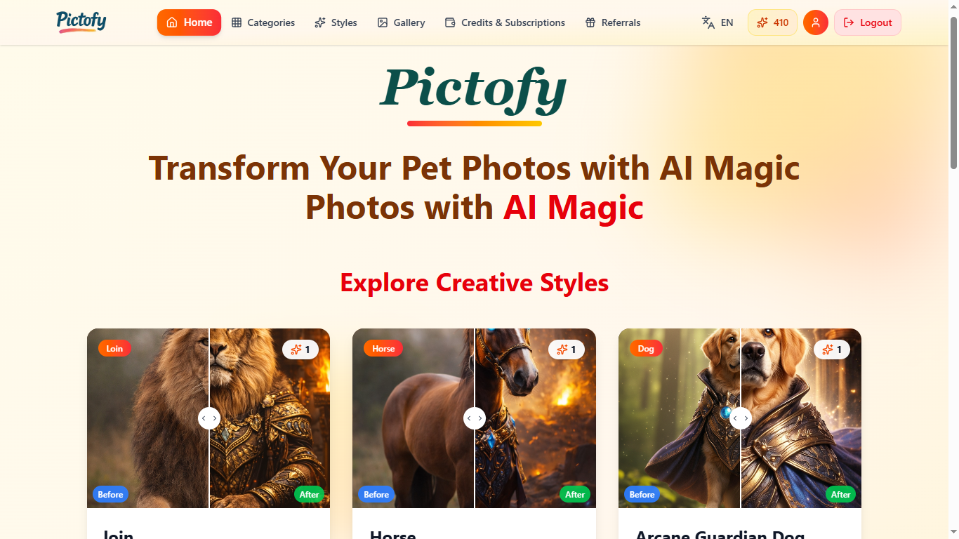 Pictofy – AI Image Generation Platform